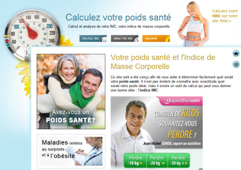 Calculatrice de poids sant&eacute;